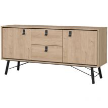 Calicosy - Ry Sideboard 2 Türen 2 Schubladen Eiche Dekor.