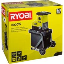 Ryobi Elektro-Häcksler 3000W – 55L Auffangkorb – Max. Schnittdurchmesser 45mm – Gartenhäcksler für Zweige und Blätter