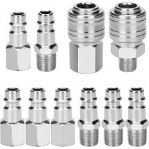 S-giant 10er Set Kompressoranschlüsse 1/4" Bsp – Schnellkupplung Pneumatik Für Luftkompressor Und Luftschläuche