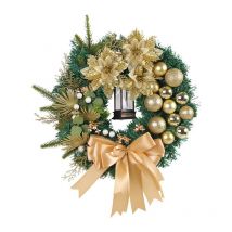 S-giant - Guirlande de Noël - Guirlande de l'Avent à Paillettes - Guirlande réutilisable pour la décoration de Noël(Boule de Noël dorée)