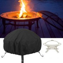 S-giant - Housse de protection pour brasero rond étanche - Protection uv - Noir - Pour l'extérieur - Barbecue - Protection contre la poussière-77X70CM