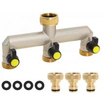 Répartiteur 3 voies en laiton avec robinet 3/4' - S-giant