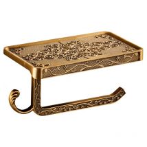 S-giant - Support de papier toilette mural vintage, support de papier toilette en aluminium, étagère spacieuse