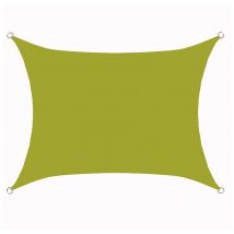 Voile d'ombrage rectangulaire imperméable, 98% uv imperméable, extérieur cour patio jardin parking(Jaune vert,4X6M) - S-giant