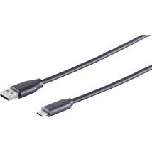 S-impuls usb-a Adapterkabel usb-c 3.0 schwarz 1,8m