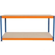 2-stufige Werkbank Werkstatttisch Arbeitstisch Garage 300kg 150 x 60 x 90cm