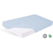 Babymatex - Sábana impermeable base bambú azul 60x120x10