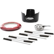 Sabatier 24061 Eterno Accessori Set Fonduta Ghisa Smaltata 8 Forchette Compatibile Induzione Colore Nero
