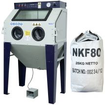 Sogi - Sabbiatrice S-100 cabina di sabbiatura + sacco 25 kg di corindone grana 80 allumina