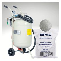 BPAC Sableuse mobile 40 L + Abrasif Granulat de Verre 20 KG