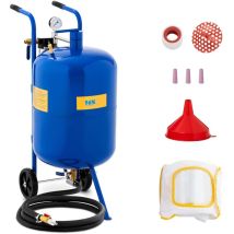 Msw – Sableuse Pneumatique Mobile 76 L – Pression Max 9 Bars – Tuyau 2,5 M – Séparateur D'Eau Et D'Huile – Roues En Caoutchouc