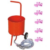 Sableuse Aérogommeuse mobile sur Roulettes 31,50L 50lb 23kg + 20 Buses