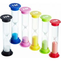 Sablier, 6 couleurs sablier sablier sablier minuteries 30sec 1min 2mins 3mins 5mins 10mins pour salle de classe jeu bureau à domicile, minuteur de