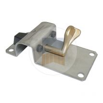 Sabot en Inox avec basculeur Cupro-aluminium et butée en caoutchouc. Réglage (mm) : 66 à 87 - Hauteur (mm) : 50