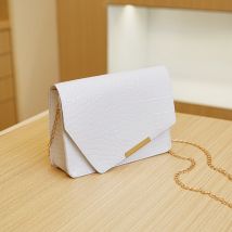 Sac à bandoulière pour femme, mini sac pour téléphone portable, sac à bandoulière avec chaîne pour femme, blanc