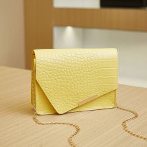 Sac à bandoulière pour femme, mini sac pour téléphone portable, sac à bandoulière avec chaîne pour femme, jaune