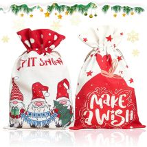 Sac À Cordon De Noël, Sac Cadeau De Noël, Sac Cadeau De Noël Avec Cordon De Serrage, 30 X 50 Cm, Sac De Rangement Cadeau Réutilisable Et Sac De 
