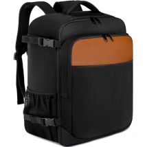 Aougo - Sac a Dos Voyage Cabine Avion 45x36x20,Sacs de Voyage Ordinateur Portable 15.6 Pouces Sac de Travail, Marron