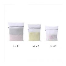Sac à Lavage du Linge à Mailles 6pcs Blanc Panier à linge