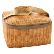 Sac à lunch en rotin Sac de pique-nique Sac fourre-tout multifonctionnel imperméable pour le camping en plein air