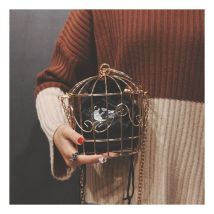 Sac à main en forme de cage à oiseaux pour femme