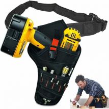 Sac à Outils avec Ceinture, Sac Porte-Outil pour Perceuse Électrique, Outil Holster Étui avec Ceinture Ajustable à Outils pour Électricien,