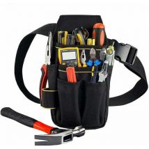 Costjj - Sac à Outils Ceinture Professionnel, 25,5 x 12,5 x 3 Cm, Noir, 14 Poches, Matériau Épaississement Double Couche Étanche 900D Oxford, Pour