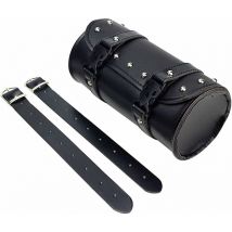 Fei Yu - Sac à Outils de Moto en Cuir pu, Sac à Outils de Fourche Arrière, Sacoche Outils Moto Ronde,avec 2 Sangles de Montage, pour Plupart des