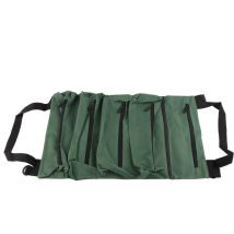 Sac à outils enroulable imperméable en tissu Oxford pochette à clé polyvalente avec 5 poches à fermeture éclair