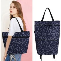 Rapanda - Sac à outils,Sac de courses pliable avec roulettes, sac à roulettes pliable pour femme, fourre-tout de voyage multifonctionnel réutilisable