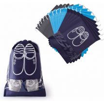 Aurianne - Sac à Chaussures 15 Pièces, Housses Chaussures Respirants en Non-tissé avec Fenêtre Transparente Drawstring Anti-poussière Compatible pour