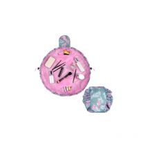 Sac Cosmétique, Trousse de Maquillage, Conception de Cordon Rangement Maquillage, Pochette Cosmétique pour Les Femmes Paresseuses(Flamant)