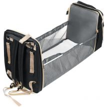 Sac à couches pliant multifonctionnel étanche bébé sommeil lit bébé Station à langer voyage en plein air sac à couches Noir Hasaki