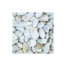 King Matériaux - Sac de +/- 800 kg = 10M² Gravier marbre blanc roulé 12/25