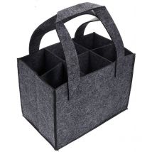 Sac de Bouteille en Feutre pour 6 Bouteilles, Porte-Bouteille en Feutre, Panier de Bouteille avec cloison séparée pour 6 Bouteilles, Porte-vin,