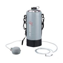 Sac de Douche Extérieur, Sac de Douche Solaire 12L, Portable Sac de Douche de Camping avec Pompe à Pied à Pression & Douche Buse pour Le Camping