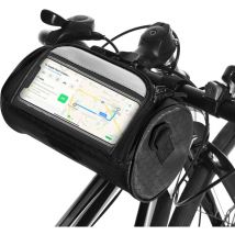 Meterk - Sac de guidon de vélo, sac de rangement pour cadre avant de vélo, sac de montage pour téléphone portable avec bandoulière amovible