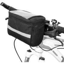 Einemgeld - Sacoche de guidon de vélo avec poche avant isolée Sacoche de guidon vtt Sac isotherme avec panier et bandes réfléchissantes