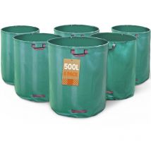 Vounot - 6 x Sac de jardin 500L 60kg avec poignées sac à déchets de jardin imperméable réutilisable
