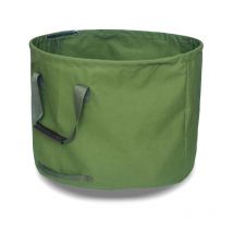 Fei Yu - Sac de Jardinage 125L Extra-Robuste avec Poignées, Sac de Ramassage Feuilles Verte avec Toile Militaire (H45.7 cm, D55.8 cm)