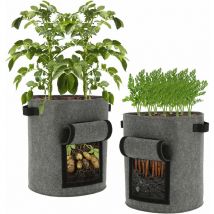 Spetebo - Sac de plantation de pommes de terre xxl - 2 pièces / 70 litres chacune - avec poignées et fenêtre de contrôle