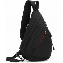 Sac de Poitrine Sacoche Bandoulière Homme et Femme Sac Porté Épaule Léger Étanche Sling Sport Vélo Randonnée Voyage Excursion noir, Ensoleillé