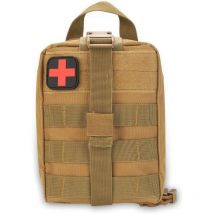 Sac de premiers secours, pochette militaire d'urgence de survie en plein air en tissu Oxford résistant à l'usure pour le camping randonnée (kaki)