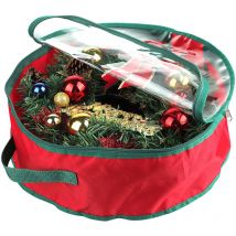 Rubberskin - Jeffergarden Sac de Rangement de Guirlande de Noël, Organisateur de Couronnes Artificielles de Noël de Vacances Fenêtre Transparente