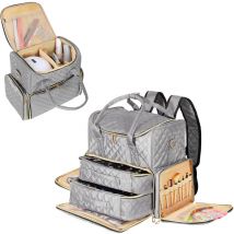 Todeco - Bolsa De Maquillaje, Organizador De Esmalte De Uñas con Capacidad para 80 Botellas (15ml) y Una Lámpara De Uñas,con Secciones De