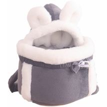 LaBlanc - Sac de transport chaud pour animaux de compagnie Petit chat Chiens Sac à dos Cage d'hiver en peluche pour animaux de compagnie ,Gris,M