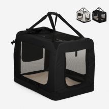 Sac de transport en tissu pliable pour chiens et chats de taille moyenne 78x53.5x58cm Oliver xl - Noir