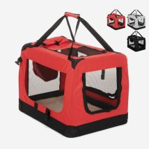 Sac De Transport En Tissu Pliable Pour Chiens Et Chats Moyen 68.5x48x50cm Oliver L - Rouge