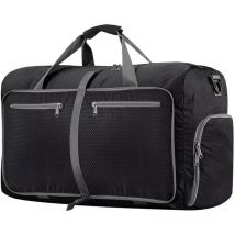 Sac de voyage pliable 40 l, étanche, pour camping, randonnée, voyage, noir