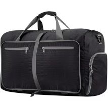 Sac de voyage pliable 40 l, étanche, pour camping, randonnée, voyage, noir